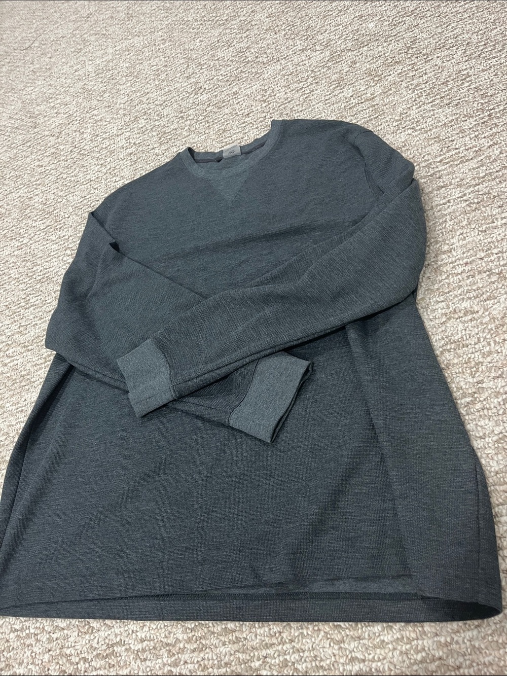NWOT grey men’s XXL long sleeve waffle shirt